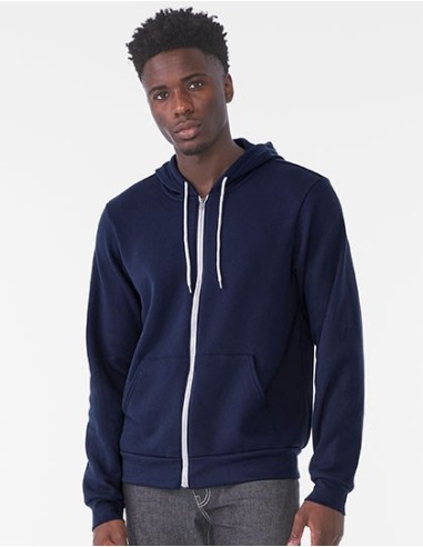 B-3739-Unisex Poly-Cotton Fleece Full-Zip Hoodie